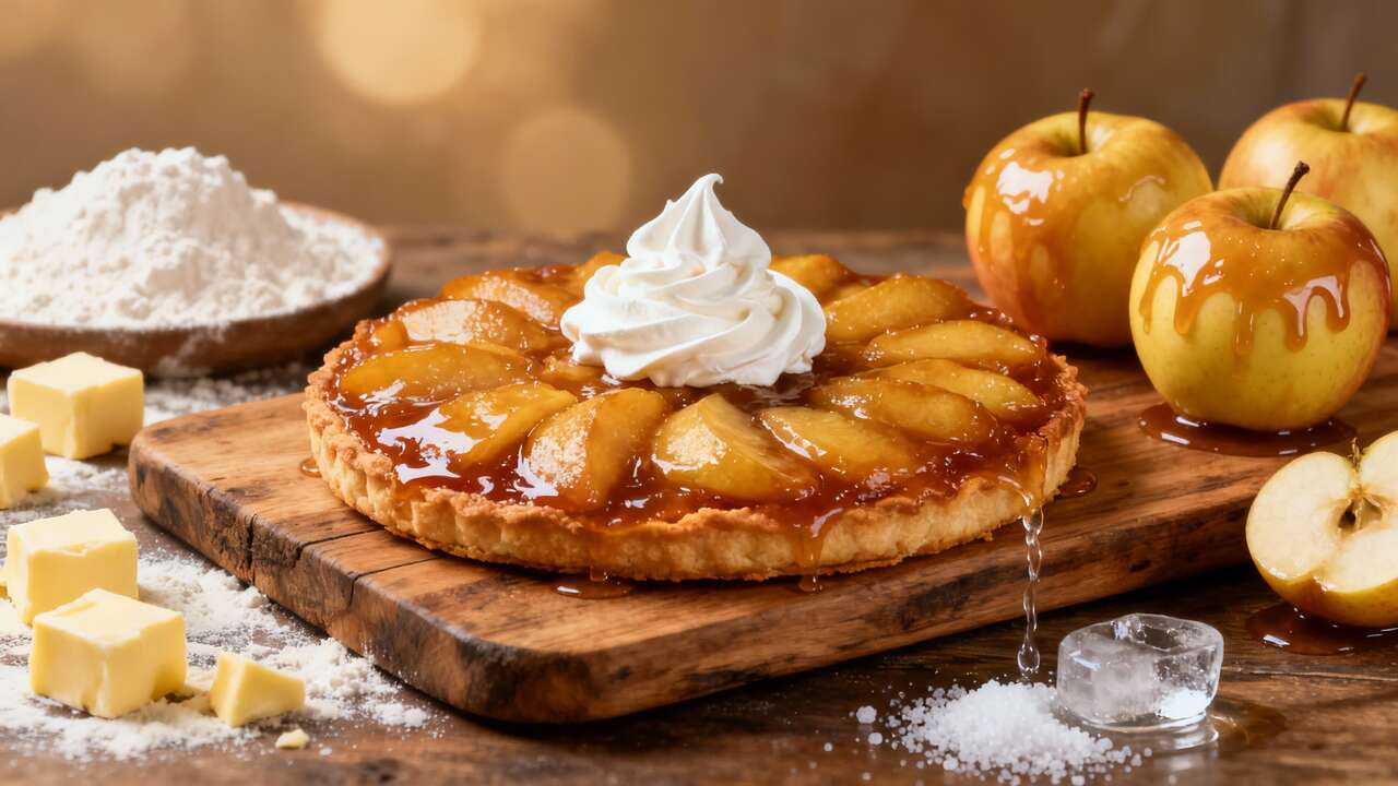 Tarte Tatin à la Crème Fouettée Vanillée : recette Gourmande