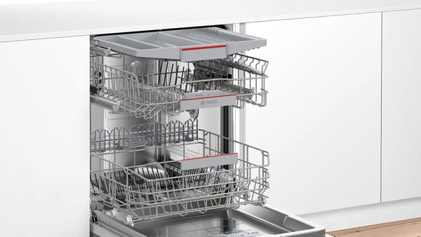Bosch SMV6YCX02E Série 6, Lave-vaisselle encastrée dissimulée totale, PerfectDry, Home Connect, EfficientDry : ouverture automatique de la porte, 60 cm [Classe énergétique A]