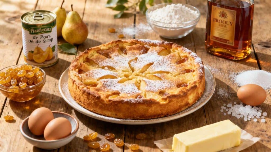 Clafoutis d'automne : poire et raisin pour un dessert réconfortant