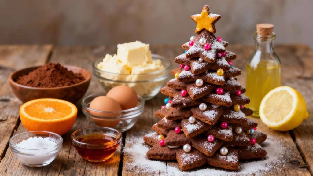 Recette de sapin de Noël en sablés chocolat orange