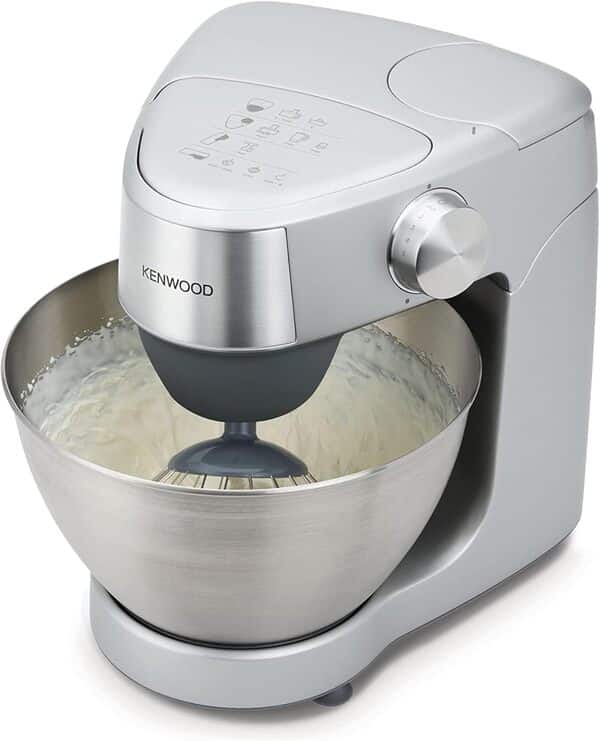 Kenwood KHC29A.X0SI Prospero+ Robot multifonction avec bol en inox 4,3L, 12 accessoires inclus, fouets, crochet, mixeur en verre, hachoir, presse-agrumes