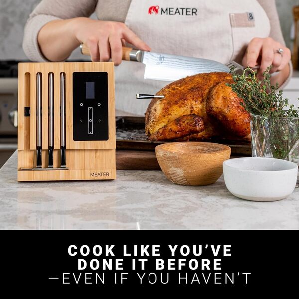 MEATER Block | Thermomètre à Viande Connecté Sans Fil Pour Four, Grill, Cuisine, Barbecue, Fumoir, Rôtissoire avec Connexions Bluetooth et WiFi