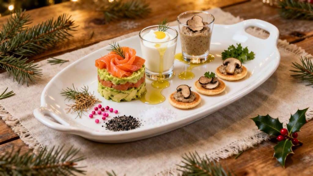 Apéritif de Noël : verrines et Amuse-Bouches Festifs