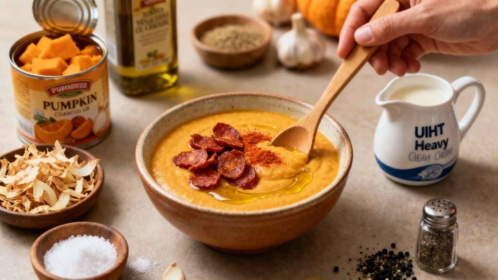 Soupe Potiron et Chorizo : recette Savoureuse