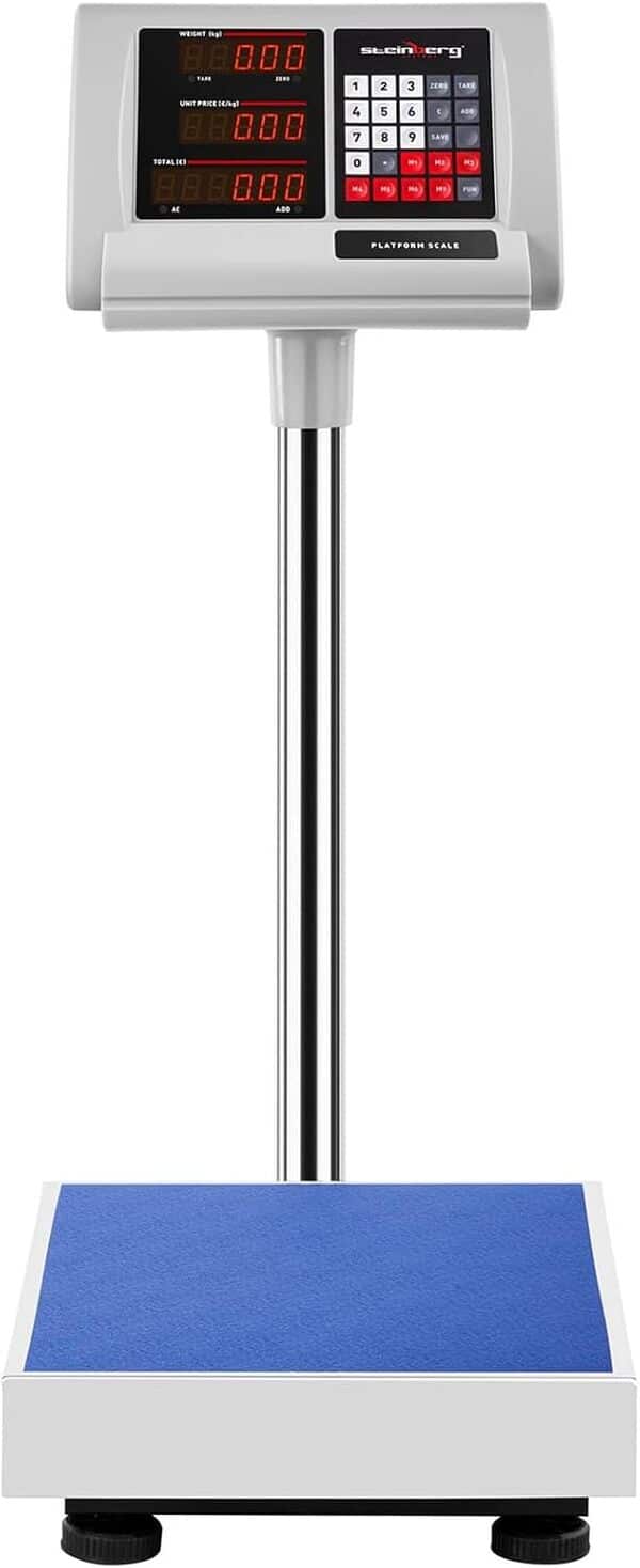 Steinberg Balance Plateforme Professionnelle Industrielle Pèse-Colis SBS-PF-100/10A (100 kg, Précision ±10 g, Autonomie 10 H, 40x30 Cm, LED)