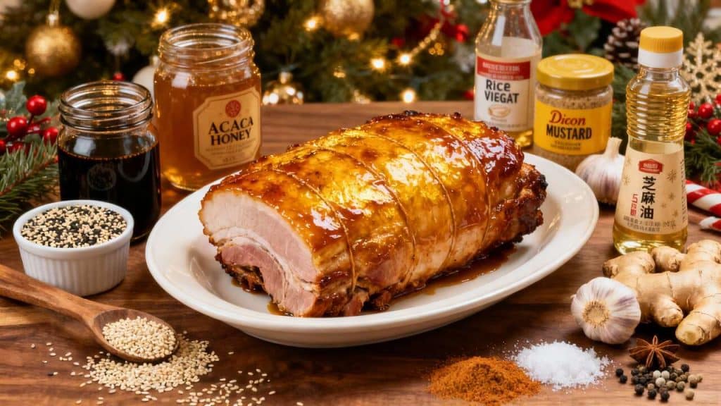 Rôti de porc laqué de Noël : recette festive et gourmande