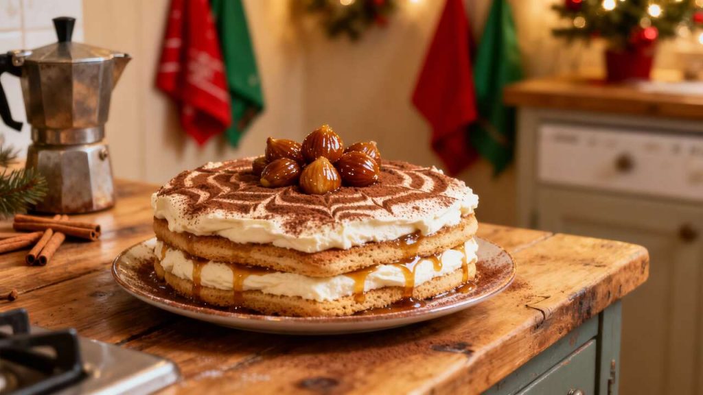 Tiramisu de Noël aux marrons glacés : recette festive