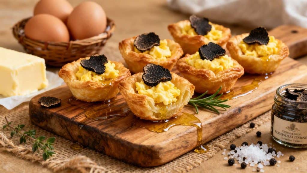 Bouchées Feuilletées aux Œufs Brouillés et Truffe : recette Festive et Gourmande