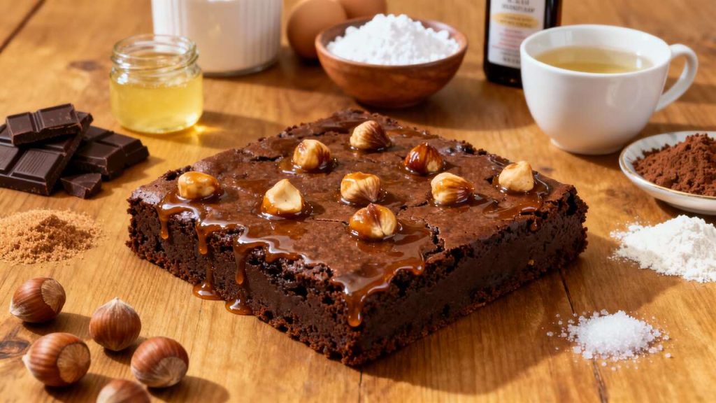 Brownie de Noël : recette aux Noisettes Caramélisées