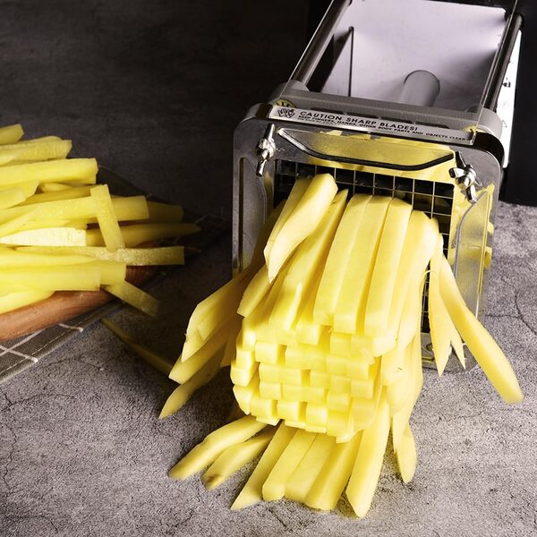 Sopito Coupe-Frites électrique, Coupe-Pommes de Terre électrique Professionnel Chipper de Pommes de Terre en Acier Inoxydable avec Lame de 9mm et 12mm