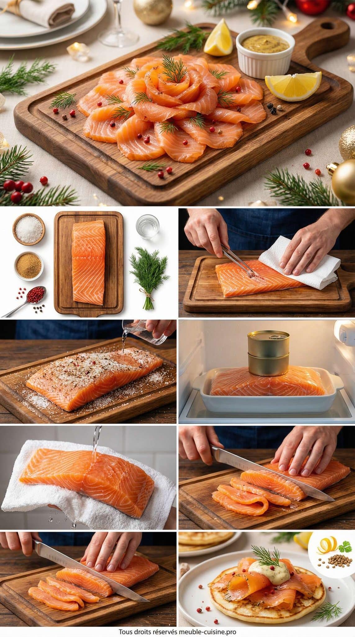Fiche recette Gravlax de saumon : recette d'un apéritif festif et raffiné Fiche recette Gravlax de saumon : recette d'un apéritif festif et raffiné