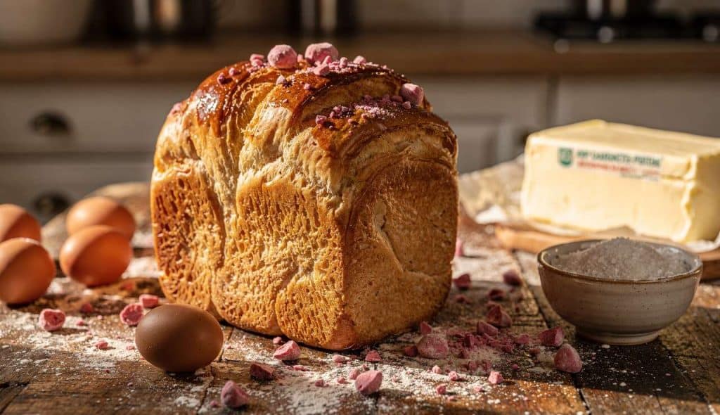 Recette de brioche feuilletée aux pralines roses de Lyon