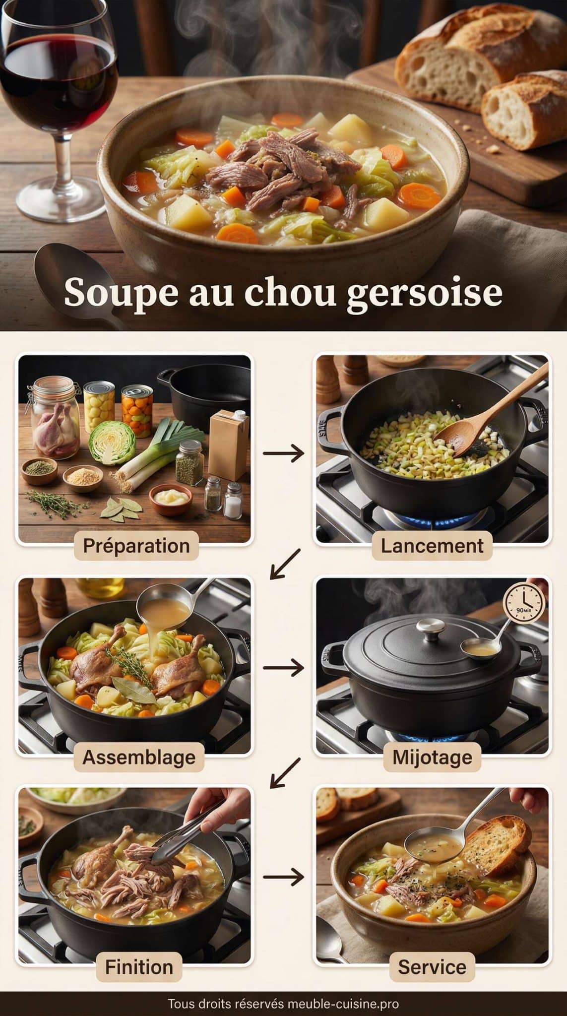 Fiche recette Soupe au chou gersoise : recette traditionnelle du sud-ouest Fiche recette Soupe au chou gersoise : recette traditionnelle du sud-ouest