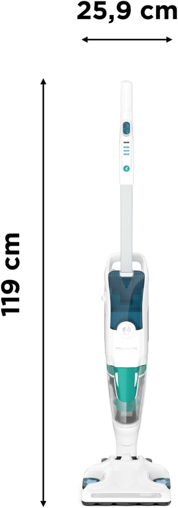Rowenta Nettoyeur vapeur 2-en-1, Aspire et lave simultanément, Elimine 99,9 des bactéries, Pour tous les sols, Sans détergent, Diffuseur d’huiles essentielles, Clean et Steam Revolution RY7757WH