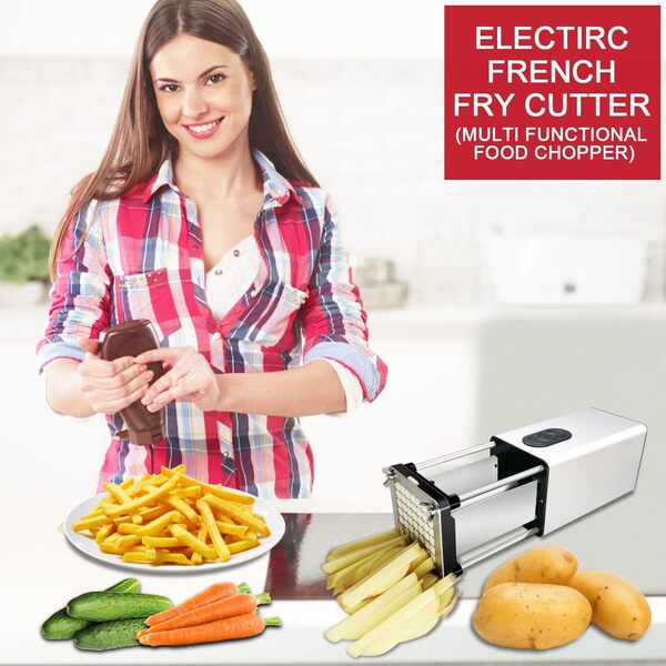 Fstcrt Coupe-frites électrique en acier inoxydable avec lame de 1/2
