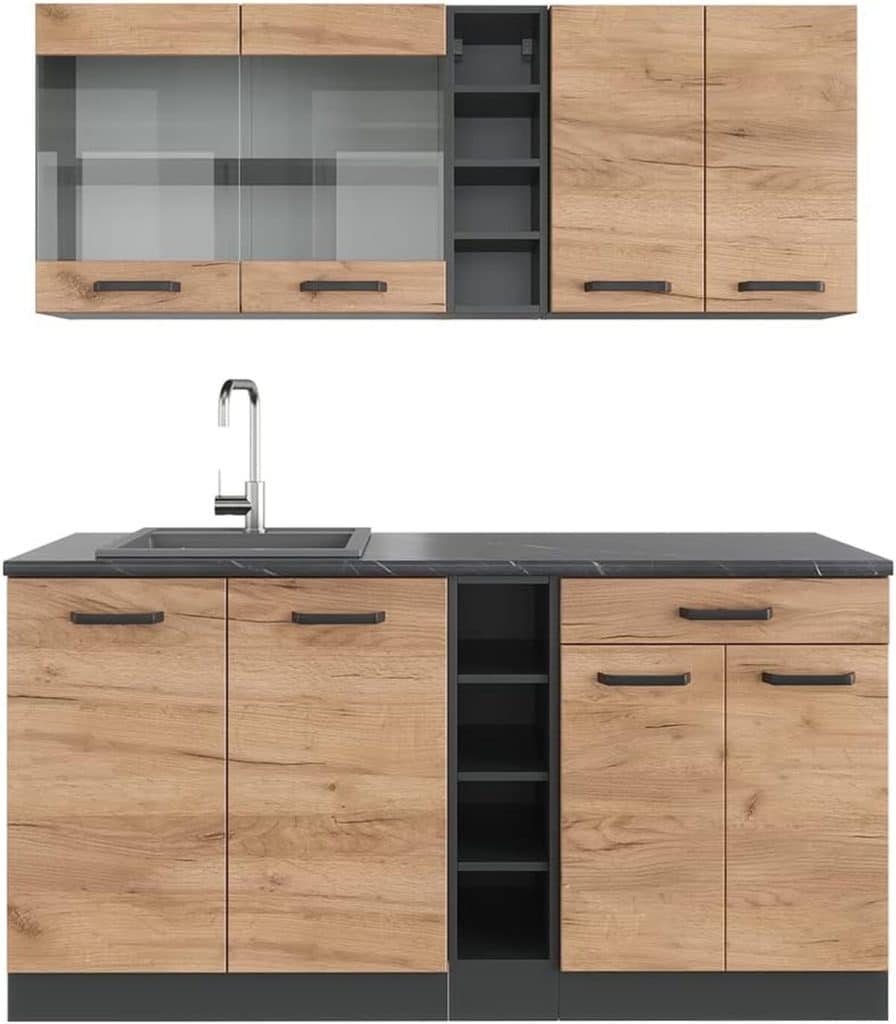 Test de la cuisine Vicco R-Line, chêne doré/anthracite 160 cm