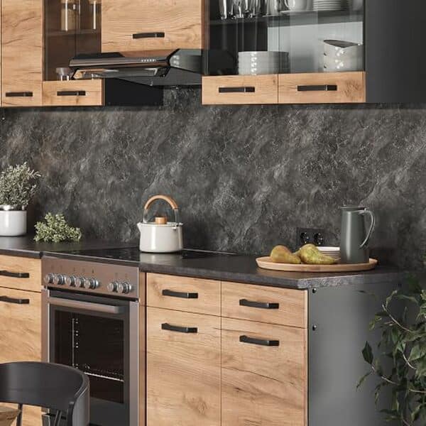 Découvrez le test complet de la cuisine d'angle Vicco Rick anthracite et chêne doré : design contemporain, praticité et avis d'experts pour choisir la cuisine idéale pour votre espace.