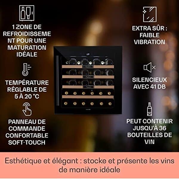 Découvrez notre test détaillé du réfrigérateur Klarstein Prosecco : capacité de 36 bouteilles, performance et design pour les amateurs de vin
