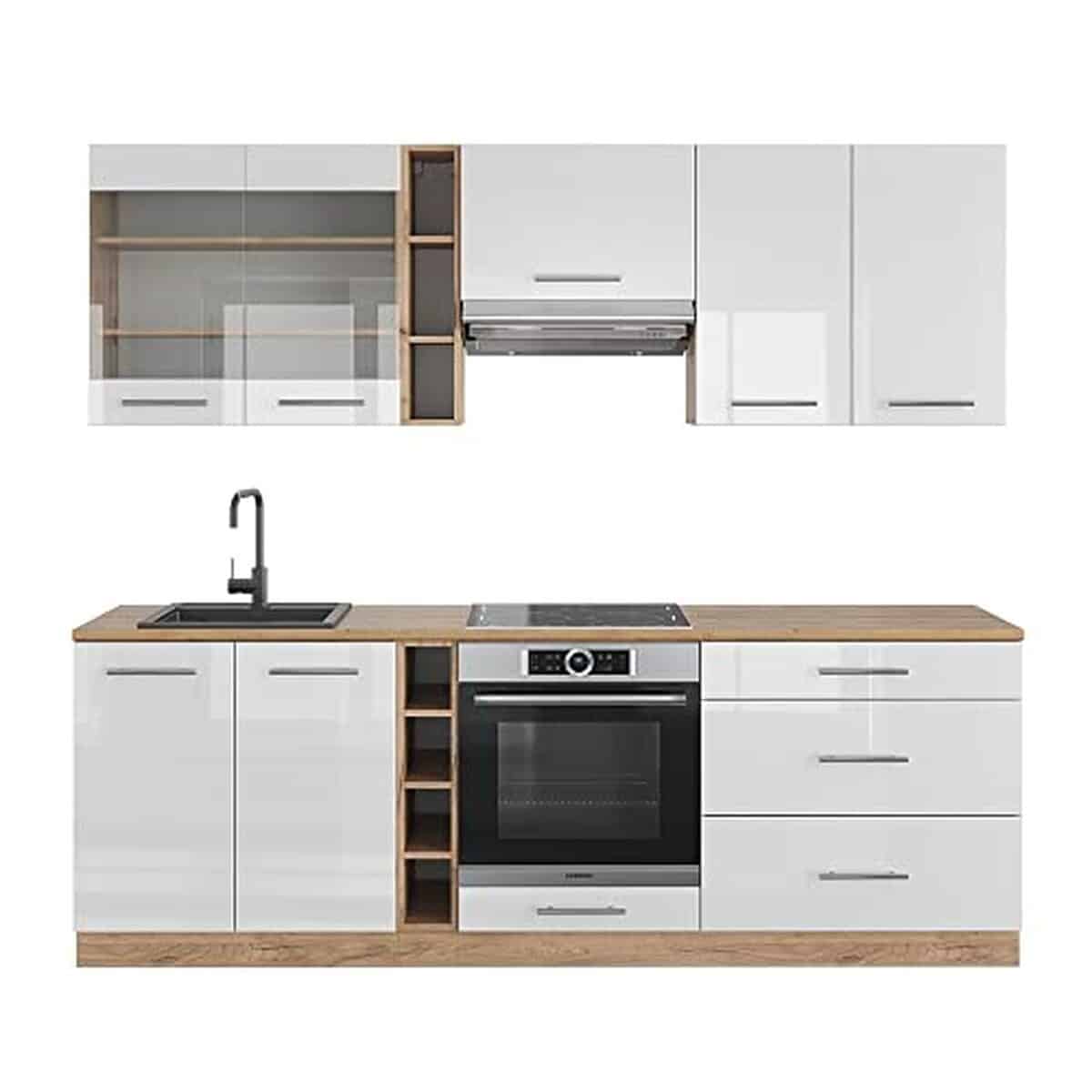 Test de la cuisine Vicco Fame-Line : blanc brillant et chêne doré