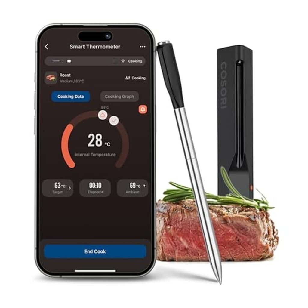Test du thermomètre à viande intelligent Cosori : performance sans fil sur 50 mètres