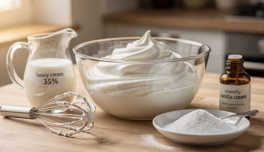 Recette de base : crème fouettée Chantilly parfaite