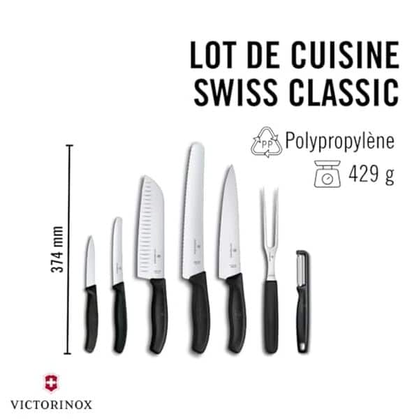 Découvrez notre analyse détaillée du set de couteaux Victorinox Swiss Classic : 7 pièces, noir. Performances, qualité et polyvalence au rendez-vous dans votre cuisine.