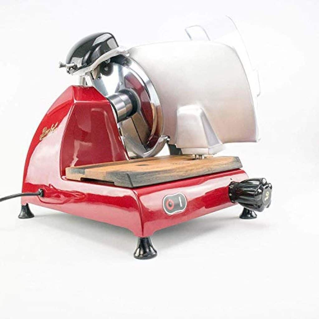 Test de la trancheuse professionnelle Palatina Werkstat Berkel Red Line 220 avec broyeur intégré : rouge et performante