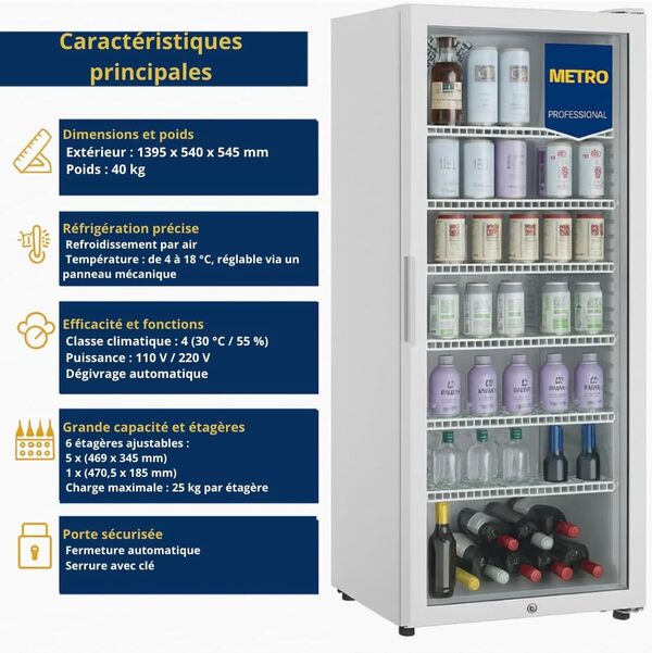 Découvrez notre test du réfrigérateur à boissons METRO Professional GSC4240 : 237 l de capacité, efficacité et design pour vos besoins professionnels