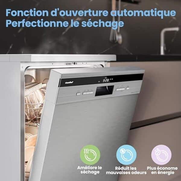 Découvrez le test complet du lave-vaisselle Comfee' FD1435E-X : performance et silence au rendez-vous pour ce modèle grand format. Comparez fonctionnalités, avantages et inconvénients avant d'acheter.