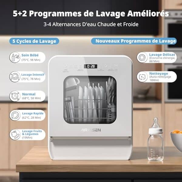Découvrez le mini lave-vaisselle AIRMSEN ultra-étroit et performant qui optimise votre espace et simplifie votre quotidien