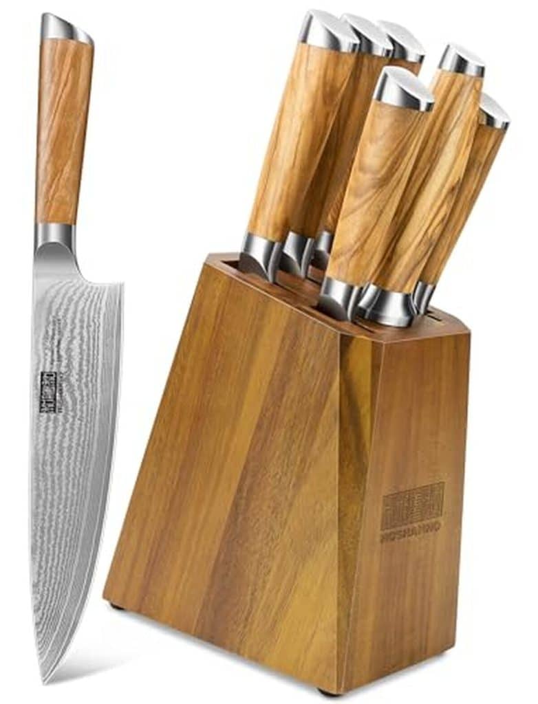 Test : bloc de couteaux de cuisine Damas Hoshanho 7 pièces