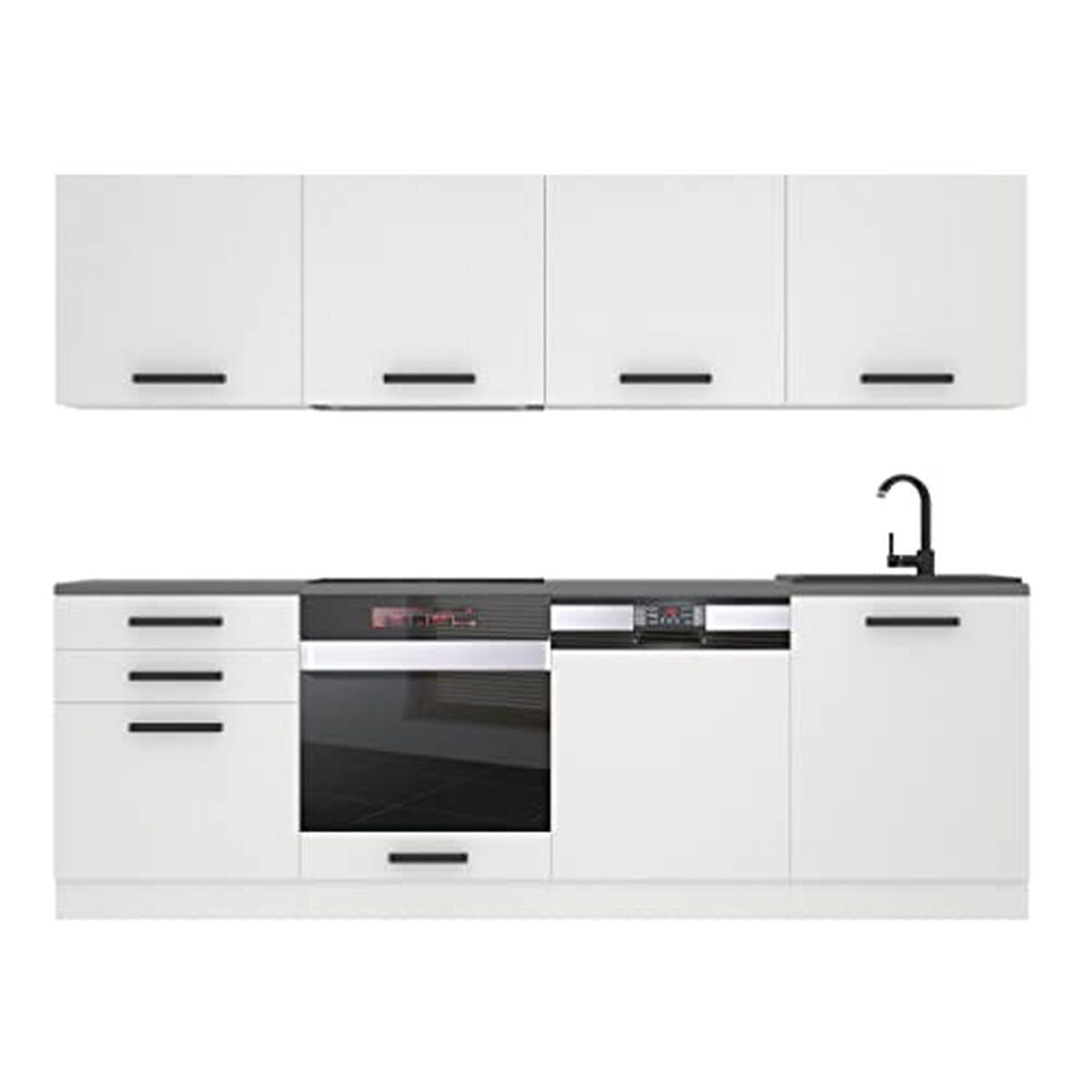 Test de la cuisine encastrable Belini Alice 240 cm - blanc mat