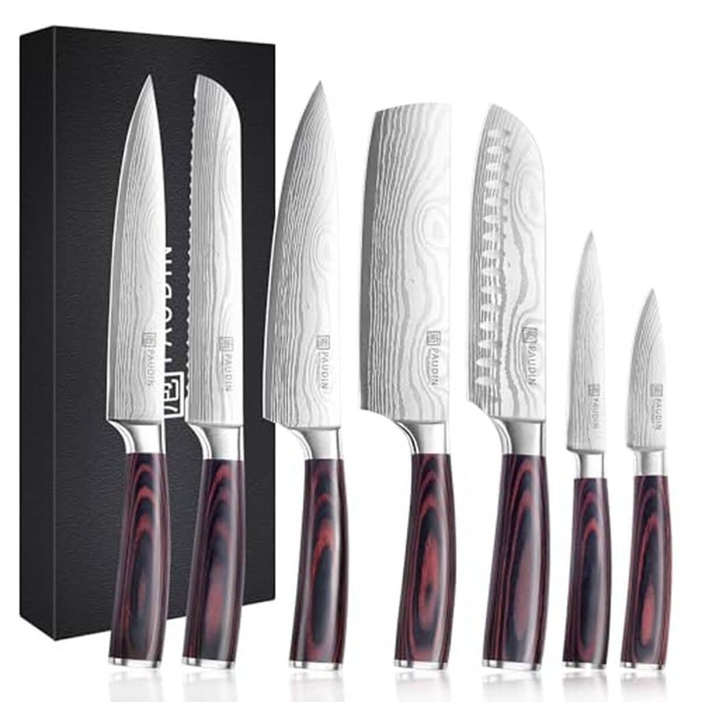 Test du set de couteaux professionnel Paudin 7 pièces en acier inoxydable
