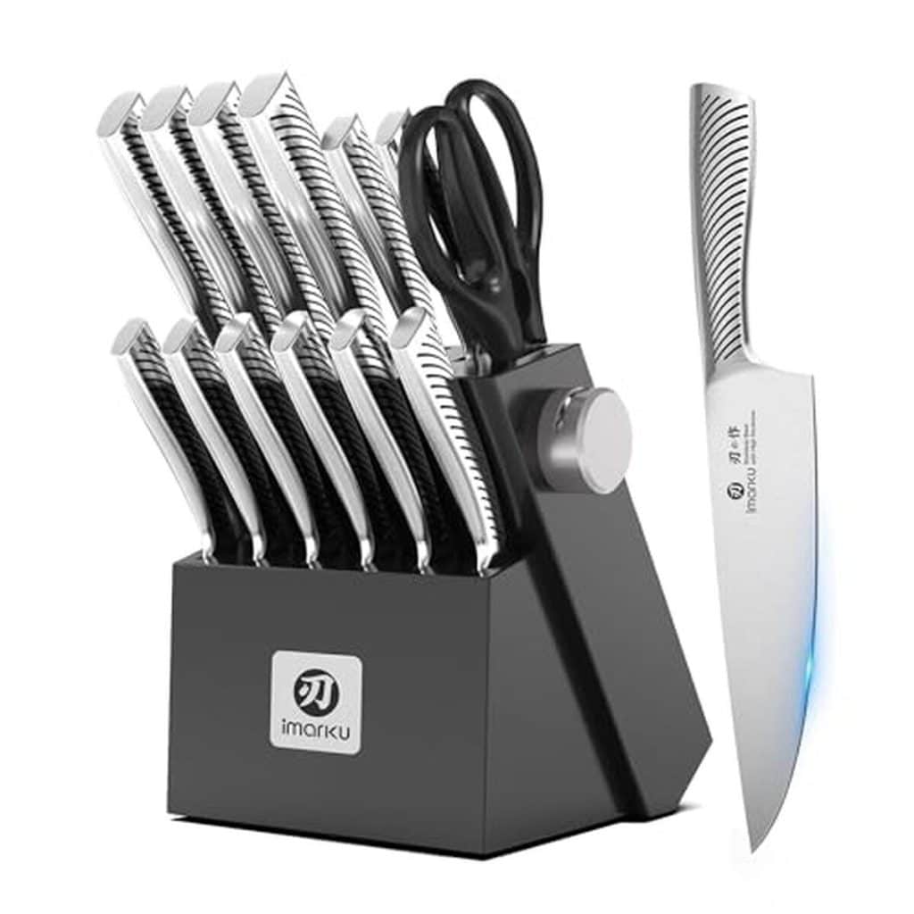 Test : set de couteaux imarku 14 pièces avec bloc et aiguisoir