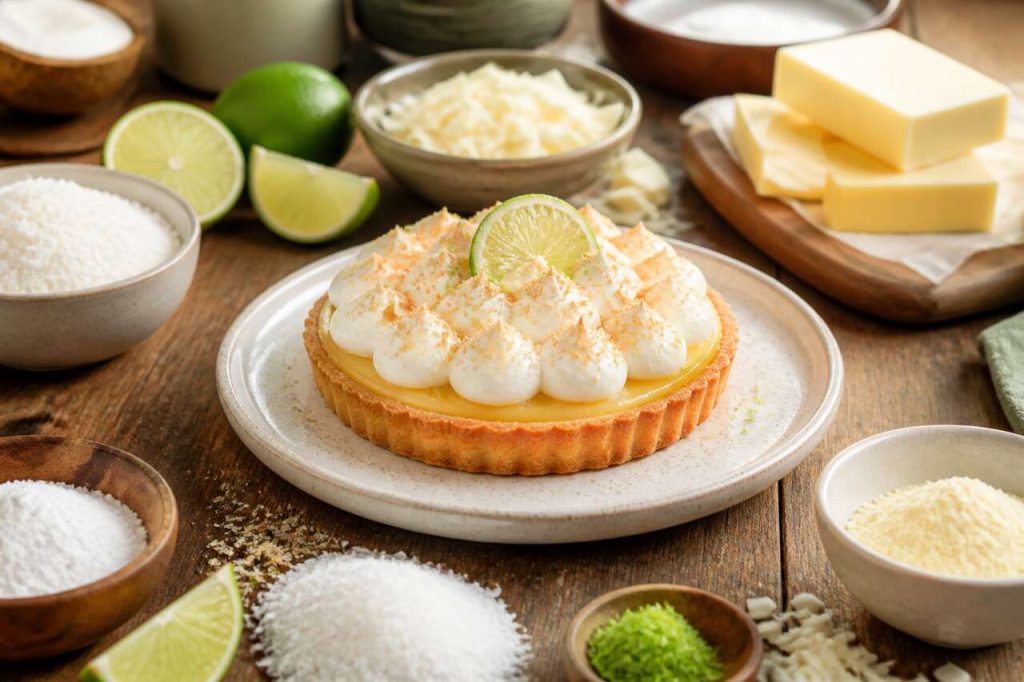 Tartelette à la crème de coco et lemon curd au citron vert