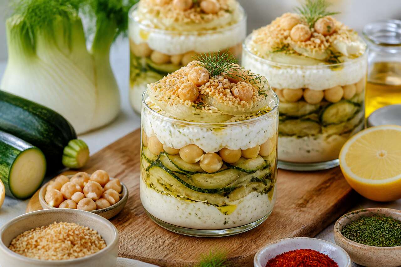 Verrines de courgettes et fenouil : recette chic zéro déchet de l'été