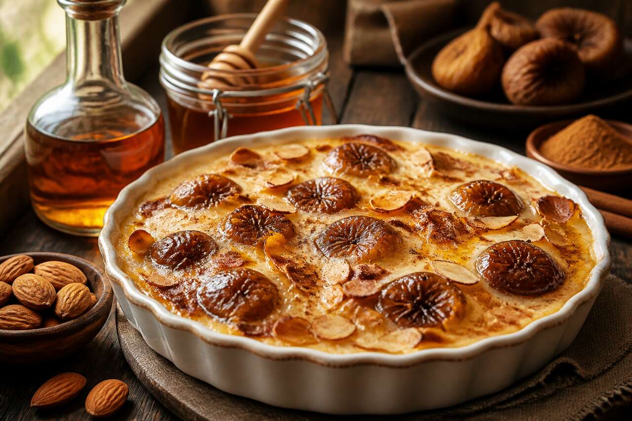 Gratin de figues aux amandes et Armagnac : recette gourmande